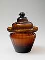 Sugar bowl, Blown-molded glass, American