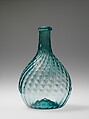 Bottle, Blown, pattern-molded glass, American
