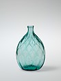 Pocket bottle, Blown, pattern-molded glass, American