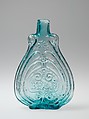 Figured flask, Bakewell, Page & Bakewells (1827–1832), Free-blown molded glass, American