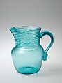 Pitcher, Blown glass with applied decoration, American