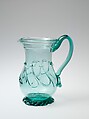 Pitcher, Blown glass with applied decoration, American