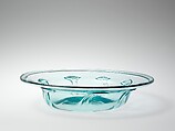 Pan, Redwood Glass Company American, Blown glass with applied decoration, American