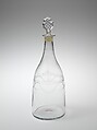Decanter, Blown, cut, and engraved glass, Bohemian