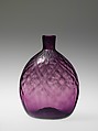 Pocket bottle, Attributed to American Flint Glass Manufactory (1764–1774), Blown pattern-molded glass, American