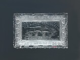 Tray, Pressed glass, American