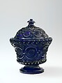 Covered Sugar Bowl, Pressed glass, American