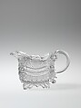 Cream pitcher, New England Glass Company  American, Pressed glass, American
