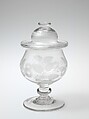 Sugar bowl, Benjamin Bakewell & Co. or, Blown and engraved glass, American