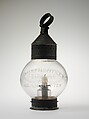 Lantern, M'Cord & Shiner, Blown and engraved glass, tin, American