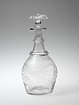 Decanter, Blown and engraved glass, American