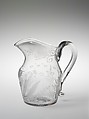 Pitcher, Blown and engraved glass, American