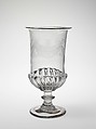 Celery vase, Possibly Benjamin Bakewell & Co. (1809–1813) or, Blown-molded and engraved glass, American