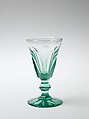Wine glass, Jersey Glass Company of George Dummer  American, Blown and cut glass, American