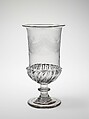Celery vase, Possibly Benjamin Bakewell &amp; Co. (1809–1813) or, Blown-molded and engraved glass, American