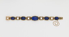 Bracelet, Edward Everett Oakes  American, Gold, lapis, and pearls