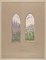 Suggestion for window, Mr. C. H. McCormick, Agnes F. Northrop (American, Flushing, New York 1857–1953 New York, New York), Watercolor, gouache, graphite, and ink on artist board with original mat, American