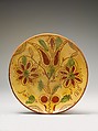 Plate, Attributed to Andrew Uhler (active ca. 1801–10), Earthenware; Redware with sgraffito decoration, American