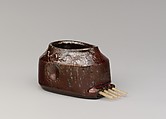 Slip cup, Judah R. Teaney (born 1814), Earthenware; Redware with incised decoration, American