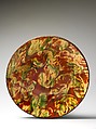 Plate, Earthenware; Redware with slip decoration, American