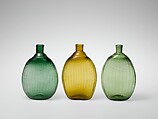 Pocket bottle, Blown, pattern-molded glass, American