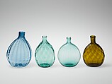 Pocket bottle, Blown-molded glass, American