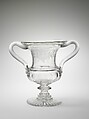 Urn, Blown, cut, and engraved glass, American