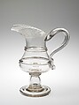 Pitcher, New England Glass Company American, Blown glass with applied decoration, American