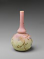 Vase, Mount Washington Glass Company (American, New Bedford, Massachusetts, 1837–1958), Free-blown enameled and guilded Burmese glass, American