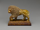 Standing lion, Possibly designed by Daniel Greatbatch (active 1838–ca. 1861), Earthenware, American