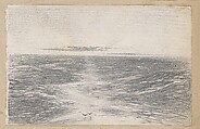 Moonlight on Waves (from Scrapbook), John Singer Sargent (American, Florence 1856–1925 London), Graphite on off-white paper, American