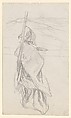 Woman Looking out to Sea, John Singer Sargent (American, Florence 1856–1925 London), Graphite on off-white white wove paper, American