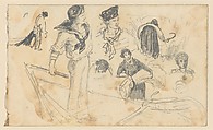 Sailors and Reapers (from Scrapbook), John Singer Sargent (American, Florence 1856–1925 London), Graphite on off-white wove paper, American