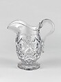 Pitcher, Pressed glass, diamond thumbprint, American