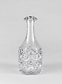 Half-pint decanter, Pressed glass, diamond thumbprint, American