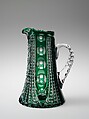 Pitcher, Boston & Sandwich Glass Company American, Blown and cut glass, American