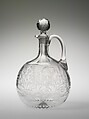 Decanter, Henry Leighton  American, Blown, cut, and engraved glass, American