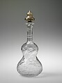 Decanter, H. P. Sinclaire and Company American, Blown, cut, and engraved glass; silver, American
