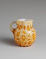 Cream pitcher, Dalzell, Gilmore and Leighton American, Blown-molded Onyx glass, American