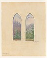 Suggestion for window, Mr. C. H. McCormick, Louis C. Tiffany (American, New York 1848–1933 New York), Watercolor, gouache, graphite, and ink on artist board with original mat, American