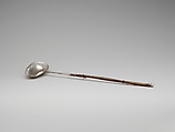 Ladle, Benjamin Halsted (1734–1817), Silver, whalebone(?), thread, American