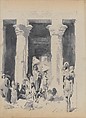 Nubians in front of the Temple of Dendur (from Scrapbook), John Singer Sargent (American, Florence 1856–1925 London), Brush and ink and graphite on off-white paper, American