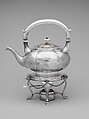 Teakettle on stand, James T. Woolley  American, Silver, American