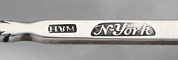 Ladle, Benjamin Halsted (1734–1817), Silver, whalebone(?), thread, American