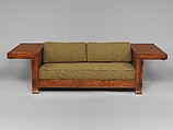 Sofa, Frank Lloyd Wright  American, White oak, oak plywood, secondary woods, wool, American