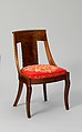 Side Chair, Attributed to Workshop of Duncan Phyfe (American (born Scotland), near Lock Fannich, Ross-Shire, Scotland 1768/1770–1854 New York), Mahogany, mahogany veneer, ash, cherry, American