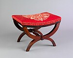 Taboret, Attributed to Workshop of Duncan Phyfe (American (born Scotland), near Lock Fannich, Ross-Shire, Scotland 1768/1770–1854 New York), Mahogany, ash, modern upholstery, American