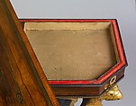 Card Table, Attributed to Duncan Phyfe (American (born Scotland), near Lock Fannich, Ross-Shire, Scotland 1768/1770–1854 New York), Rosewood, satinwood, painted and gilded gesso, brass, American