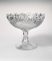 Compote, Joseph Stouvenal and Company (New York, 1851–57), cut and engraved glass, American