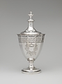 Sugar urn with cover, Robert and William Wilson (active ca. 1825–ca.1846), silver, American